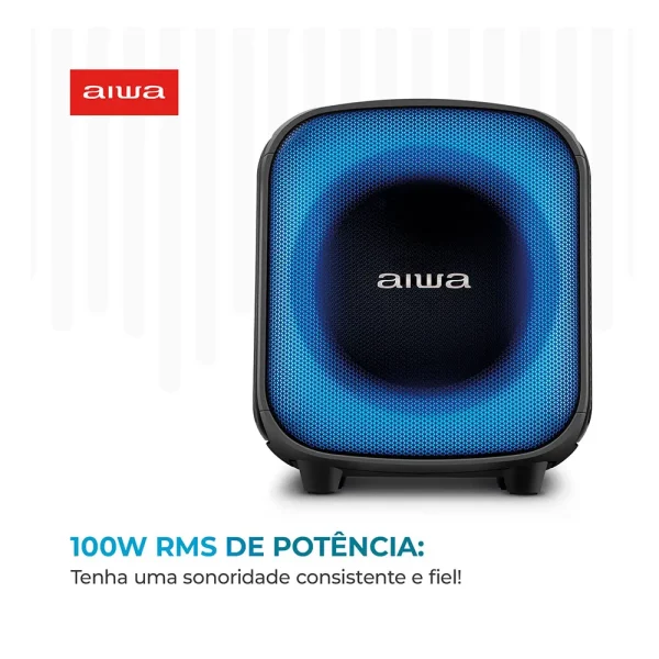 Caixa Amplificada AIWA Party Box PB07, 100W, Conexão USB-C, Bluetooth, RGB, IPX4, AWS-PB-07 | Preto - Image 2