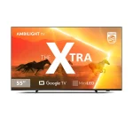 Smart TV Philips 55" The Xtra Ambilight Mini LED 4K UHD, Google TV, Wi-Fi Integrado, Bluetooth, HDR, USB, HDMI, Sem bordas - | Cinza Antracite