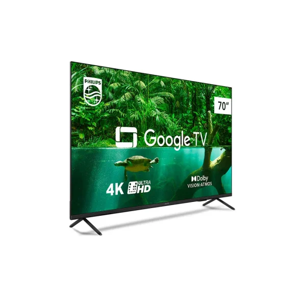 Smart TV Philips 70" DLED 4K UHD, Google TV, Wi-Fi Integrado, Bluetooth, HDR, USB, HDMI, Sem Bordas- 70PUG7408/78 | Preto - Image 2